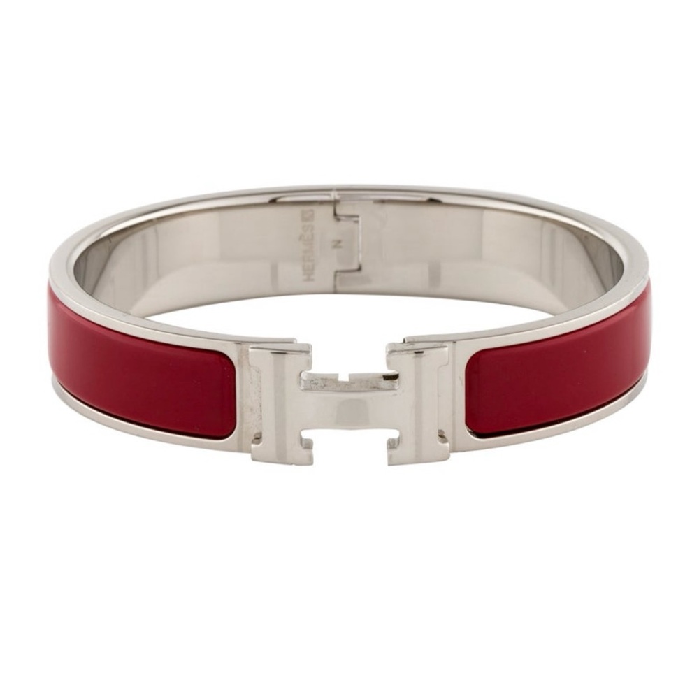 Hermes Red and Silver Bracelet Excellent condition